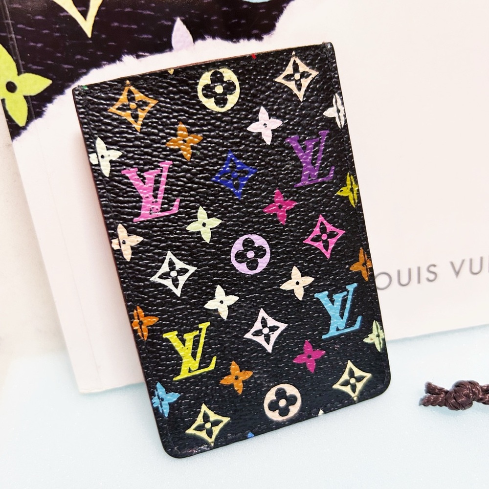 Authentic Louis Vuitton Rare Limited Edition Noir Multicolor Card / ID Holder - Picture 8 of 11